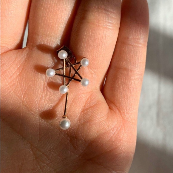 Pearly Star Earrings - Picture 2 of 2